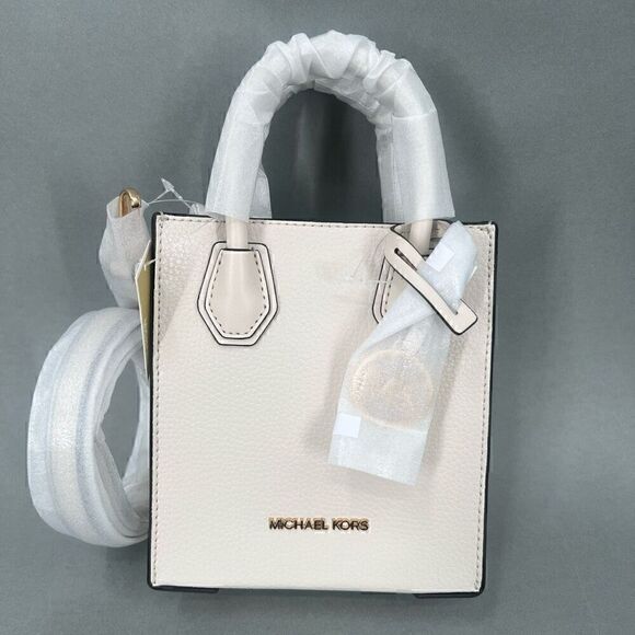 $348 Michael Kors Mercer Extra Small Pebbled Leather Crossbody Bag Minimalist - Picture 3 of 15